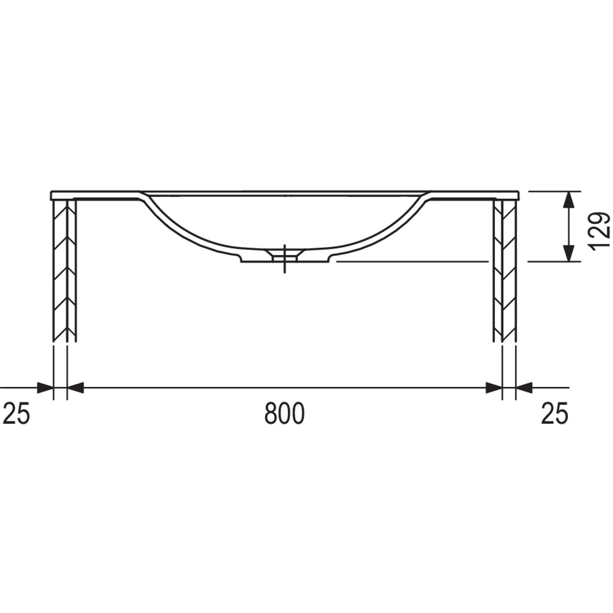 MARMITE- Moebelwaschtisch NobX 860- Mineral Composite- ohne Ueberlauf Weiss Hochglanz 87741 87741