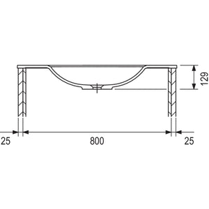 MARMITE- Moebelwaschtisch NobX 860- Mineral Composite- ohne Ueberlauf Weiss Hochglanz 87741 87741