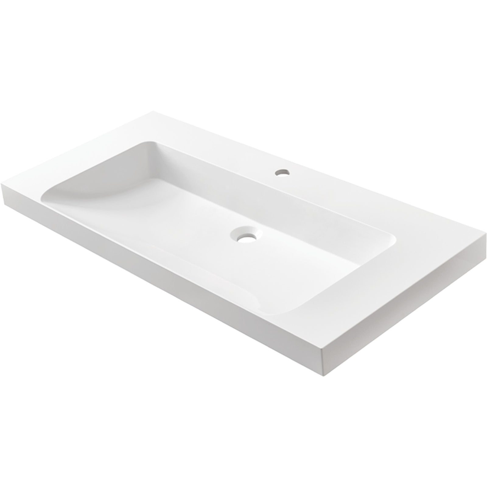 MARMITE: Furniture washbasin RonX 1000C, mineral composite, without overflow white high gloss 87766 101 cm