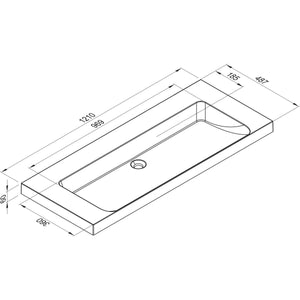 MARMITE- Moebelwaschtisch RonX 1200C- Mineral Composite- ohne Ueberlauf und Hahnlochbohrung 87769 87769