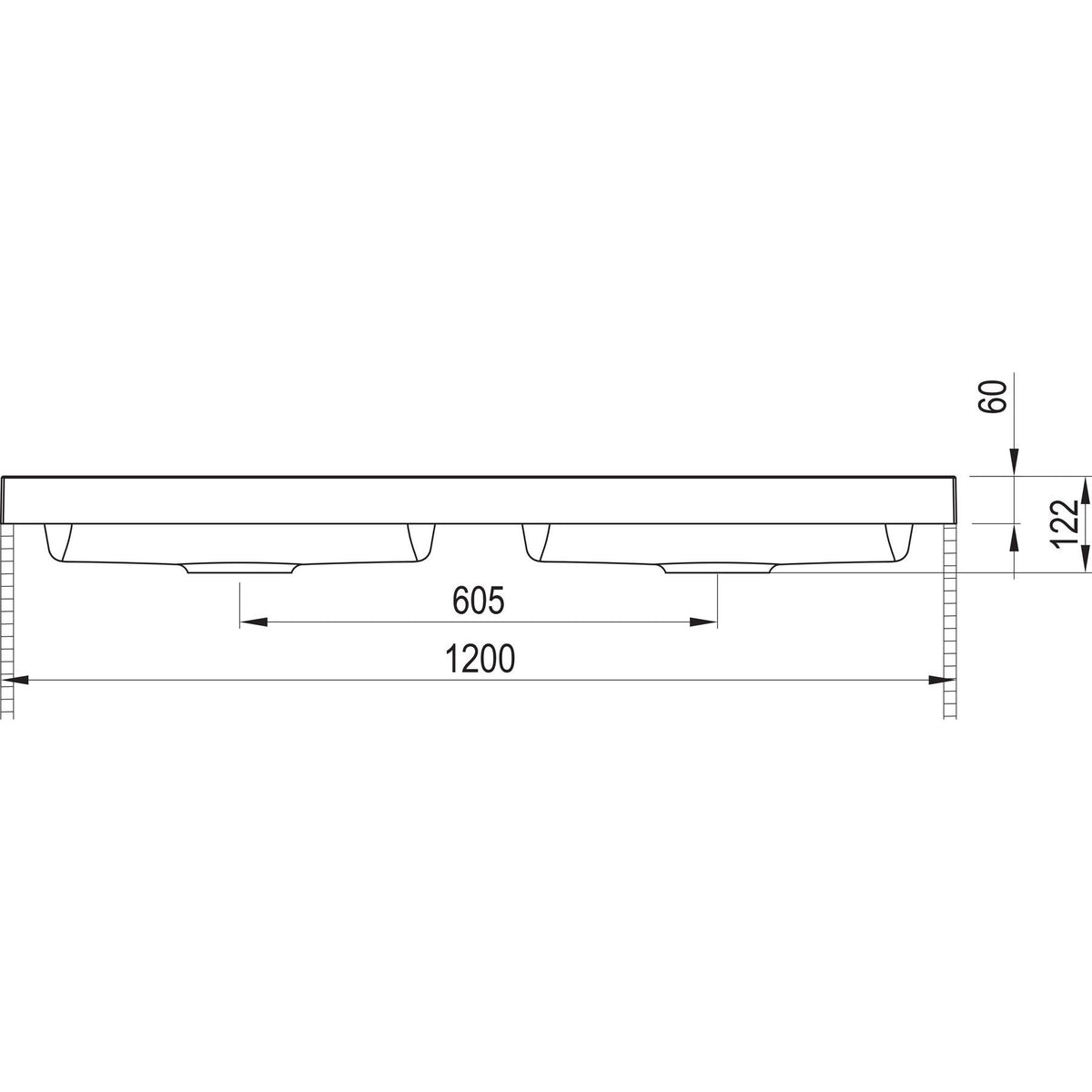 MARMITE- Moebelwaschtisch RonX 1200D mit 2 Becken- Mineral Composite- ohne Ueberlauf Weiss 87770 87770