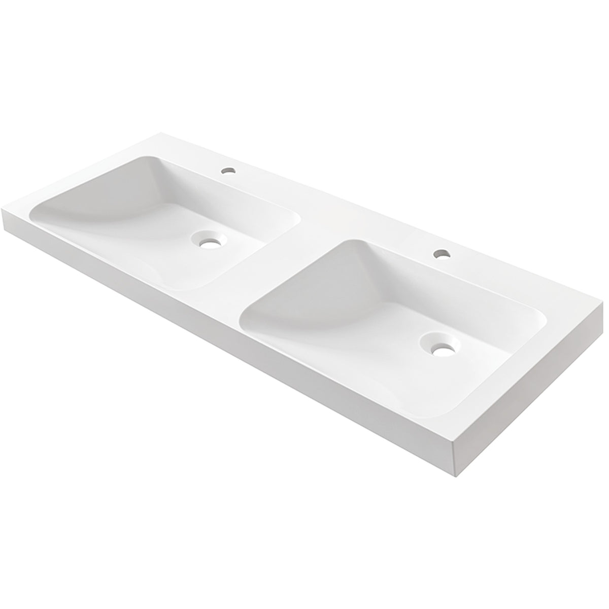 MARMITE- Moebelwaschtisch RonX 1200D mit 2 Becken- Mineral Composite- ohne Ueberlauf Weiss 87770 87770