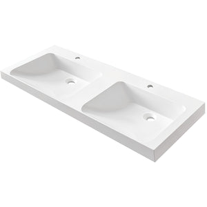 MARMITE- Moebelwaschtisch RonX 1200D mit 2 Becken- Mineral Composite- ohne Ueberlauf Weiss 87770 87770