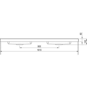 MARMITE- Moebelwaschtisch RonX 1600D mit 2 Becken- Mineral Composite- ohne Ueberlauf Weiss 87771 87771