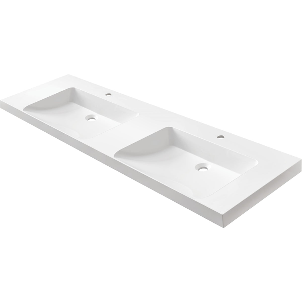 MARMITE- Moebelwaschtisch RonX 1600D mit 2 Becken- Mineral Composite- ohne Ueberlauf Weiss 87771 87771