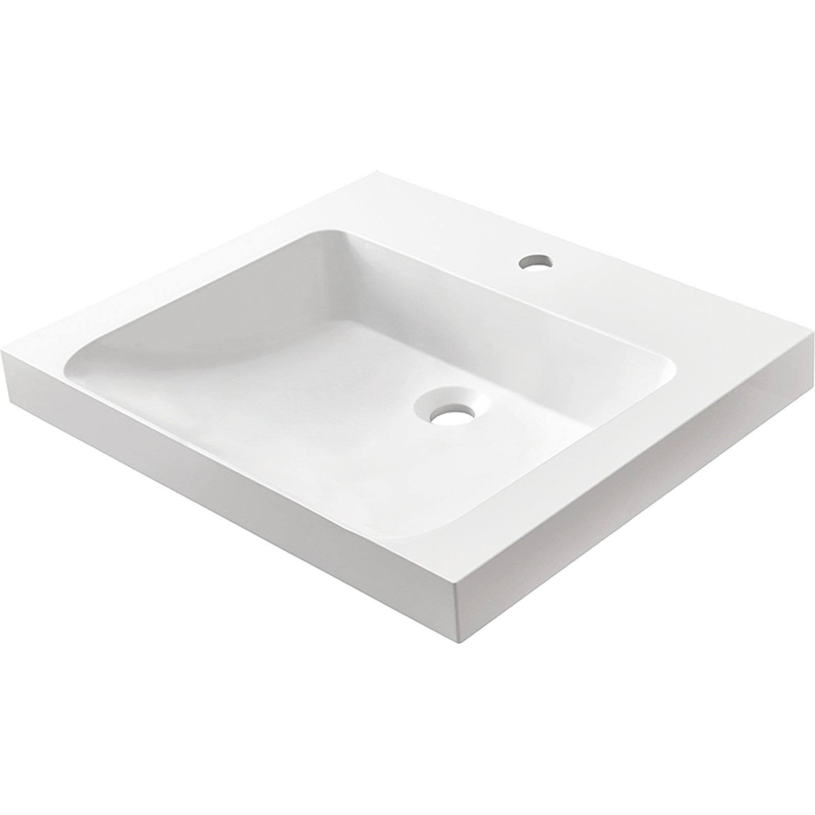 MARMITE: meubelwastafel RonX 600C, mineraalcomposiet, zonder overloop wit hoogglans 87763 61 cm