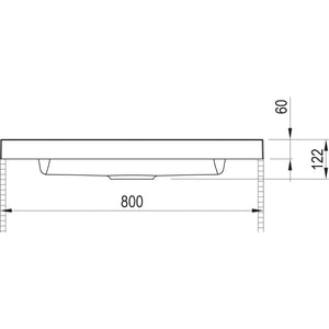 MARMITE- Moebelwaschtisch RonX 800C- Mineral Composite- ohne Ueberlauf Weiss Hochglanz 87764 87764