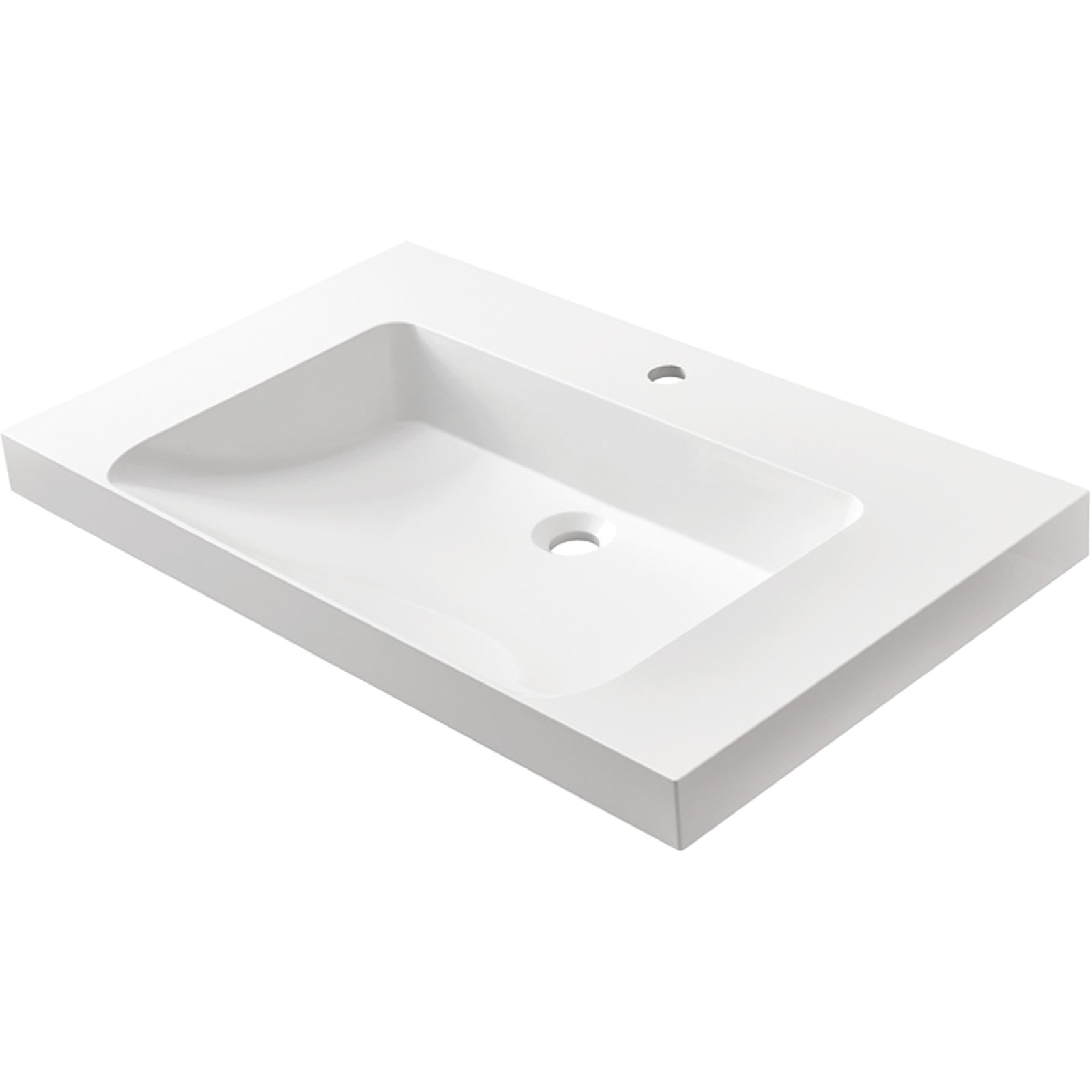 MARMITE: Furniture washbasin RonX 800C, mineral composite, without overflow white high gloss 87764 81 cm