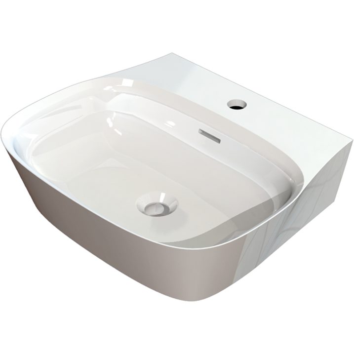 MARMITE countertop washbasin / washbasin WB 0002 W 520C 1 tap hole drilling 60cm odor trap