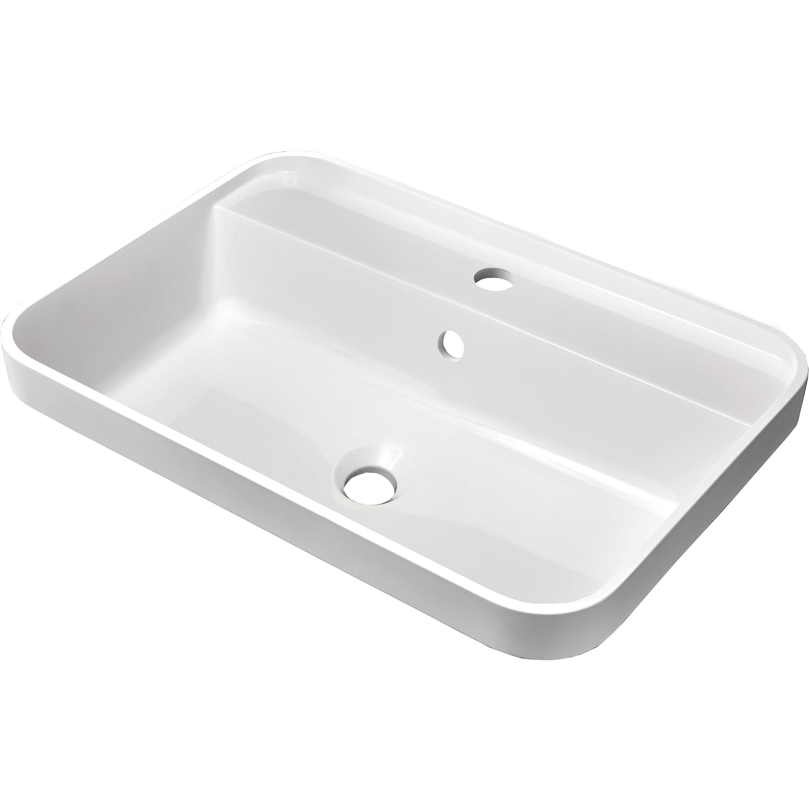 NICOS: Semi-recessed countertop washbasin, STAR 550, Mineral Composite White 87795 55 cm