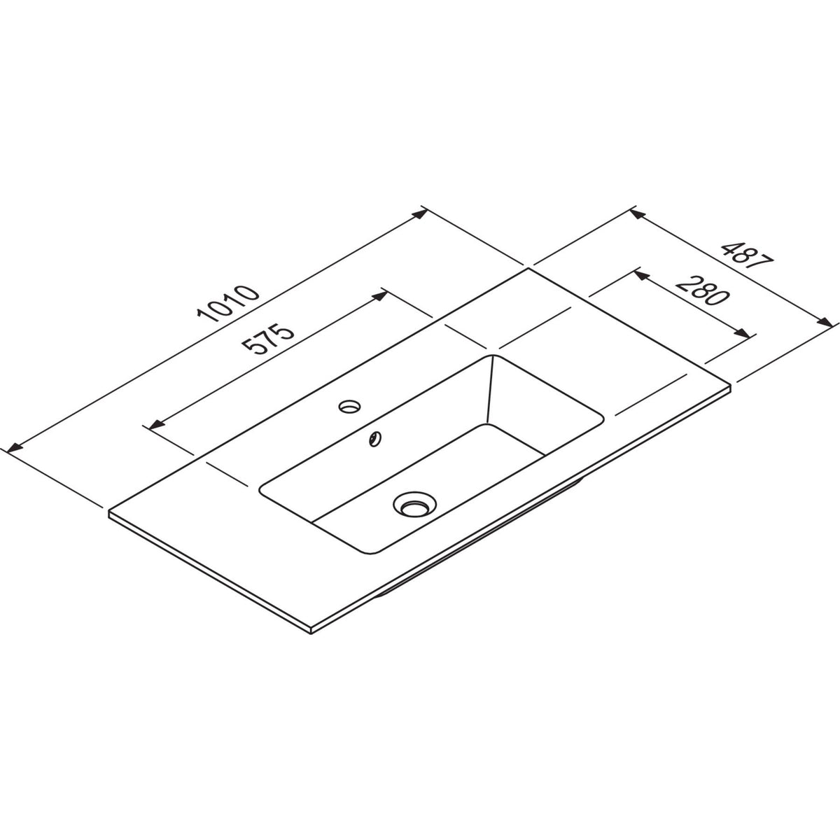 NICOS INTERNATIONAL- Moebelwaschtisch MAX 1010- Mineral Composite Weiss 87750 87750