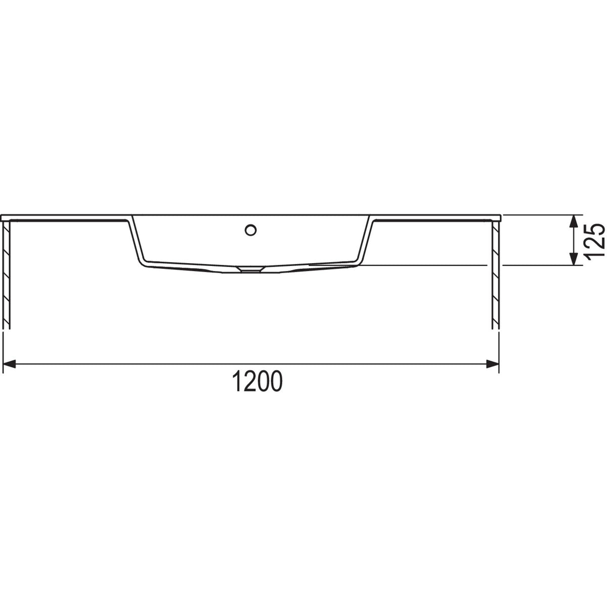 NICOS INTERNATIONAL- Moebelwaschtisch MAX 1210- Mineral Composite Weiss 87751 87751