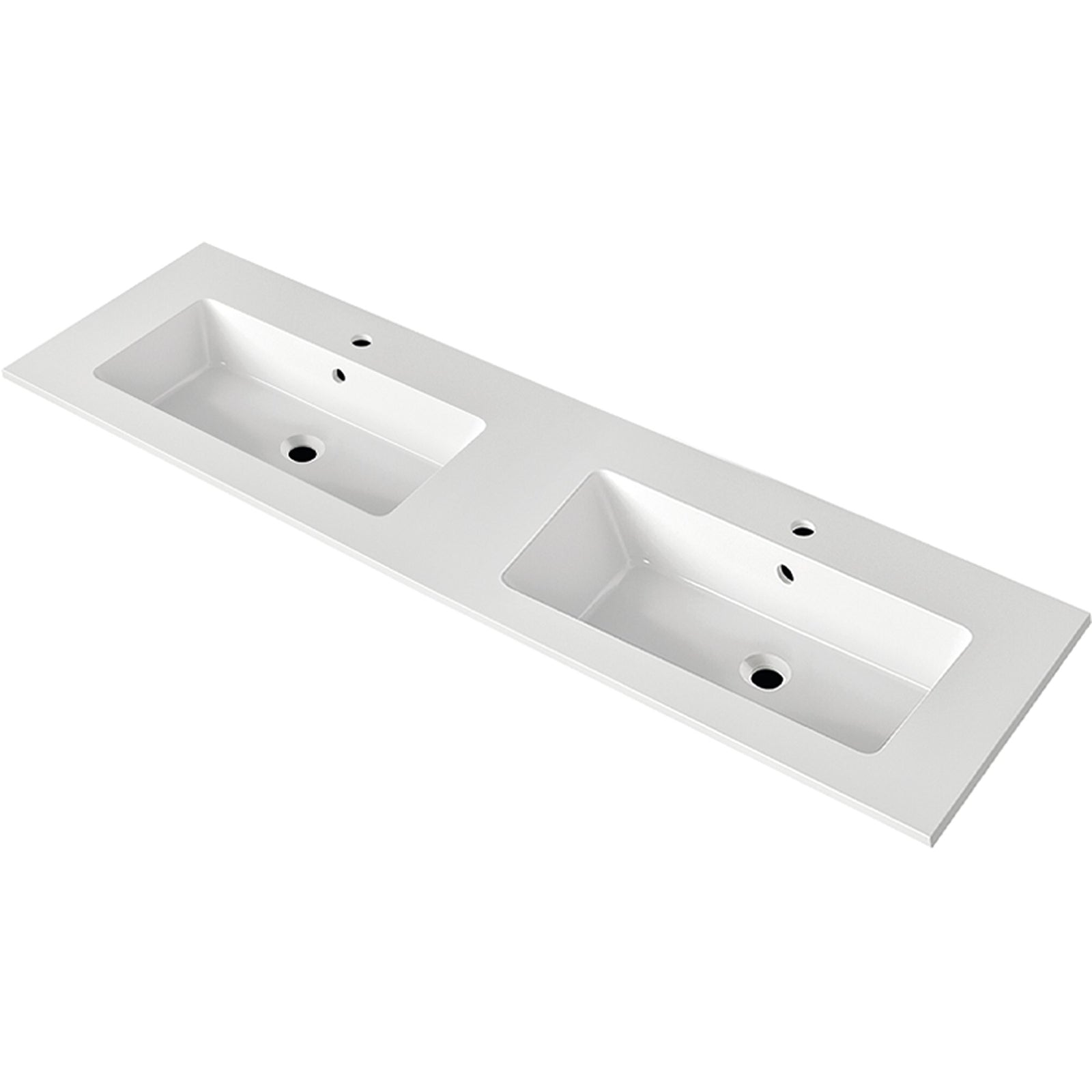 NICOS INTERNATIONAL: meubelwastafel MAX 1610D met 2 kommen, mineraalcomposiet 87753 161 cm