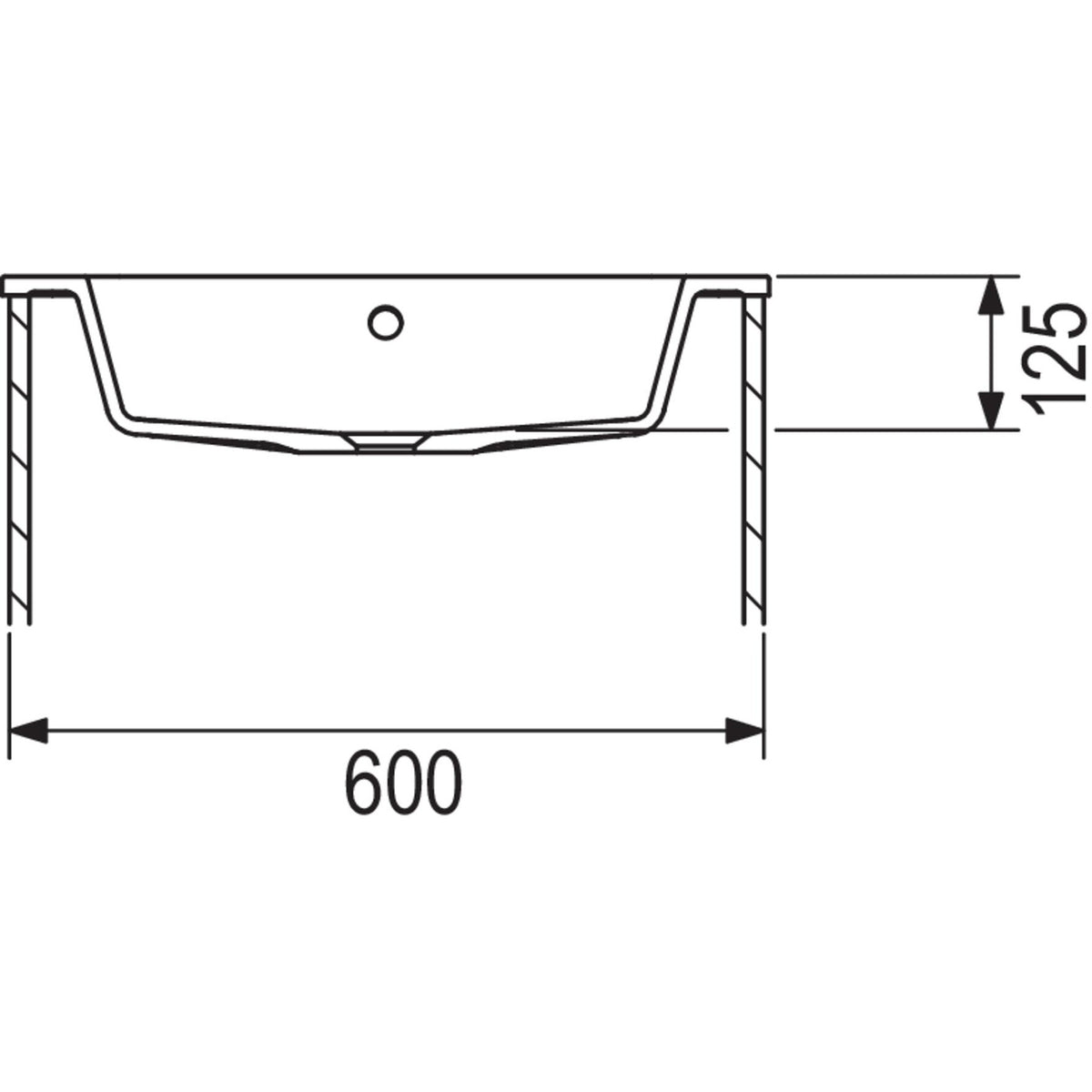 NICOS INTERNATIONAL- Moebelwaschtisch MAX 610- Mineral Composite Weiss 87746 87746