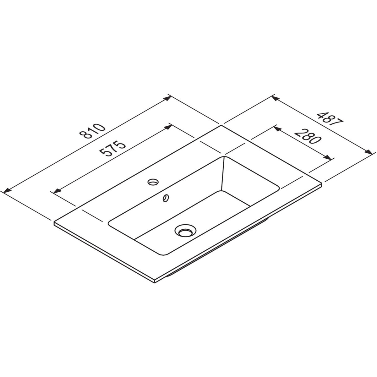 NICOS INTERNATIONAL- Moebelwaschtisch MAX 810- Mineral Composite Weiss 87748 87748