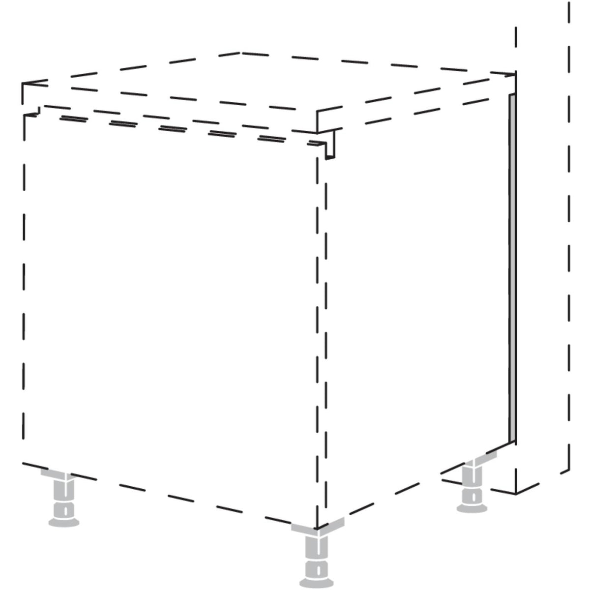 Nobilia Abdeckprofil zum Tiefenausgleich an Unterschränken NADP-72 59018