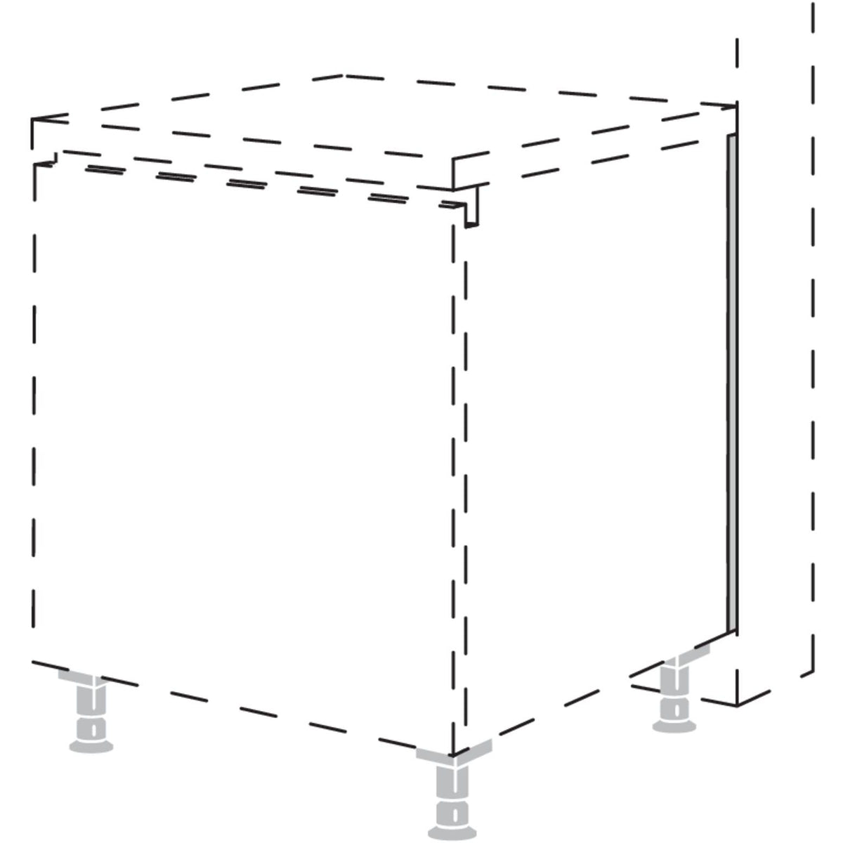 Nobilia Abdeckprofil zum Tiefenausgleich an Unterschraenken NADP-79 59028