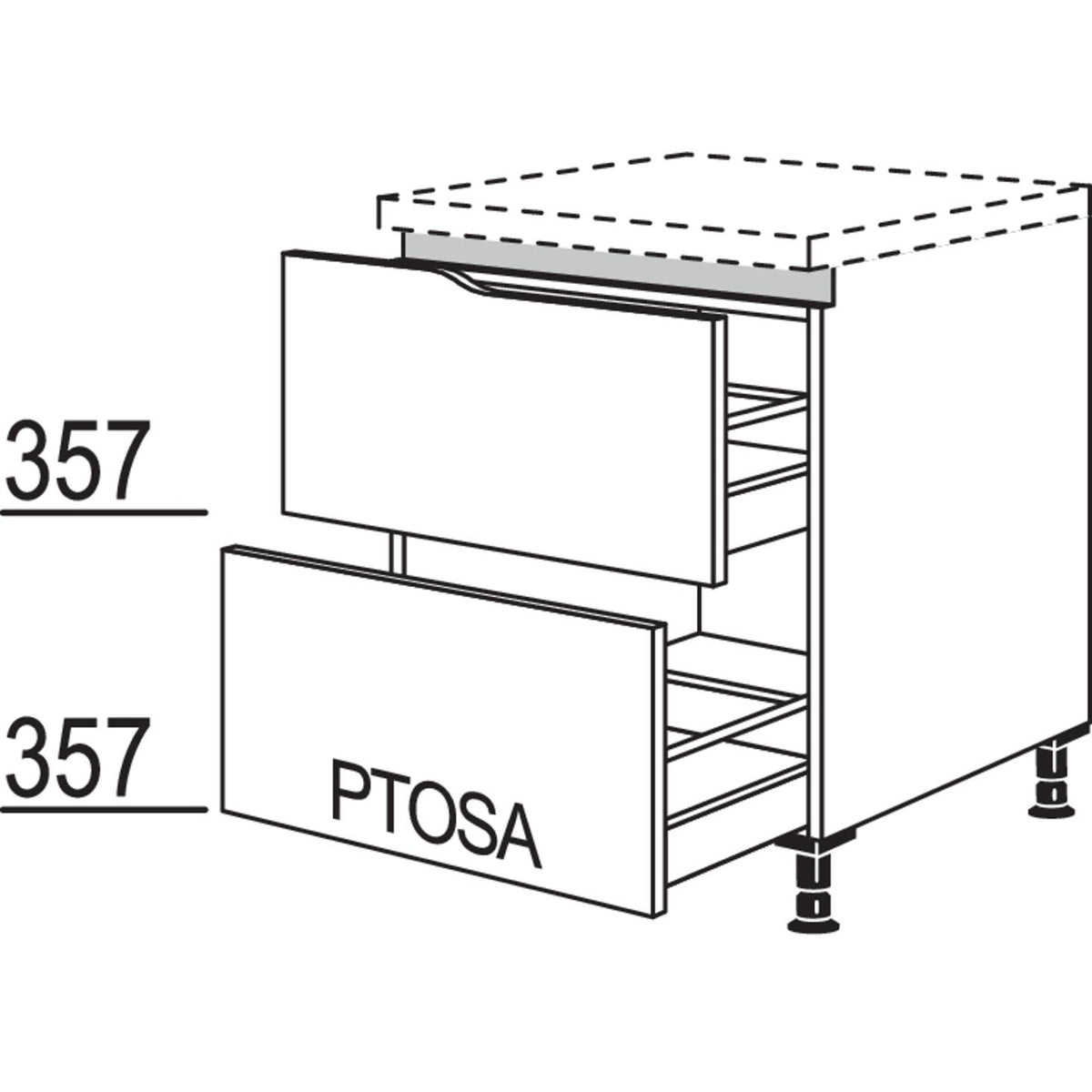 nobilia Abschluss-Auszugschrank Curve LU2AAC60 52561
