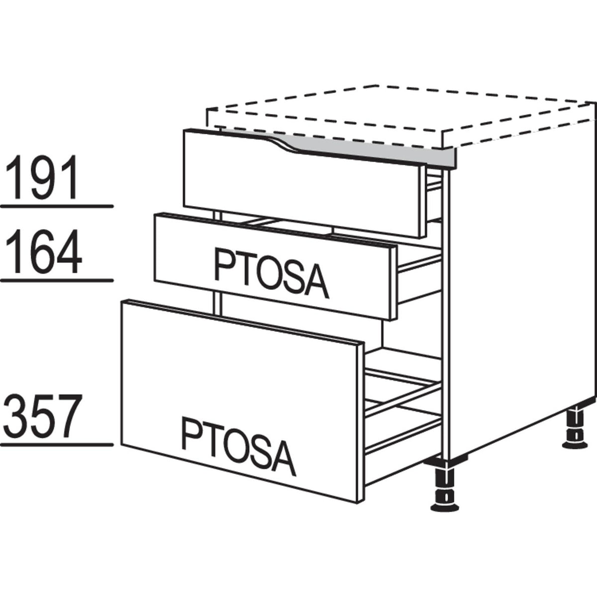 nobilia Abschluss-Auszugschrank Curve LU2SAAC60 52526