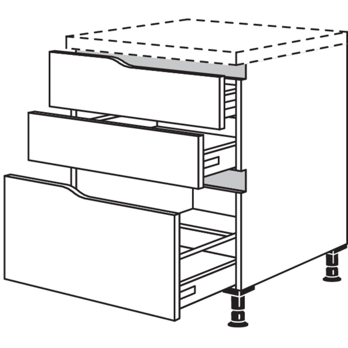 Nobilia Abschluss-Auszugschrank Curve NU2SAAC45 52027