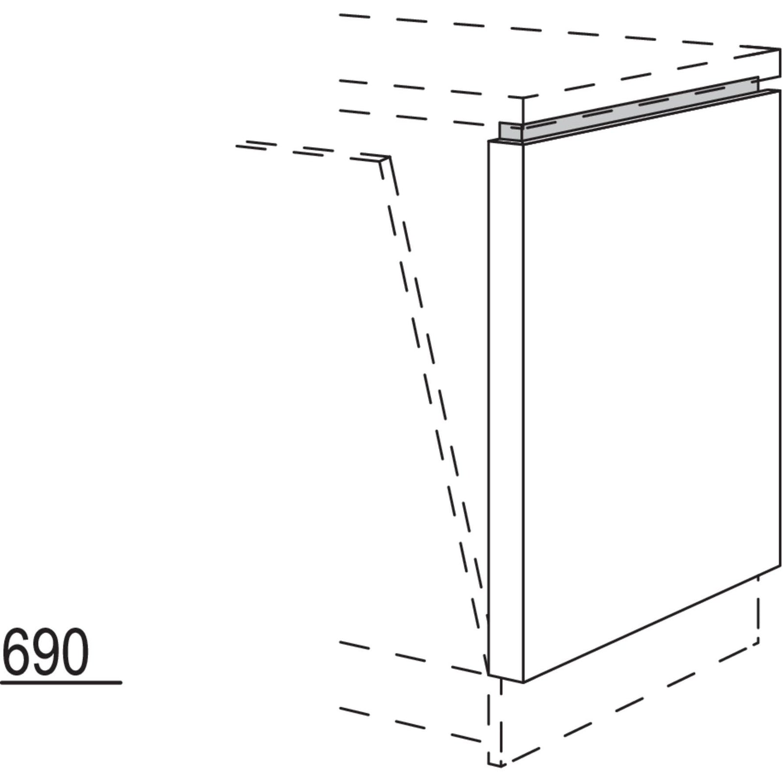 Nobilia Abschluss-Frontwange fuer vollintegrierte Geschirrspueler am Zeilenende NUWFG50-78 55960
