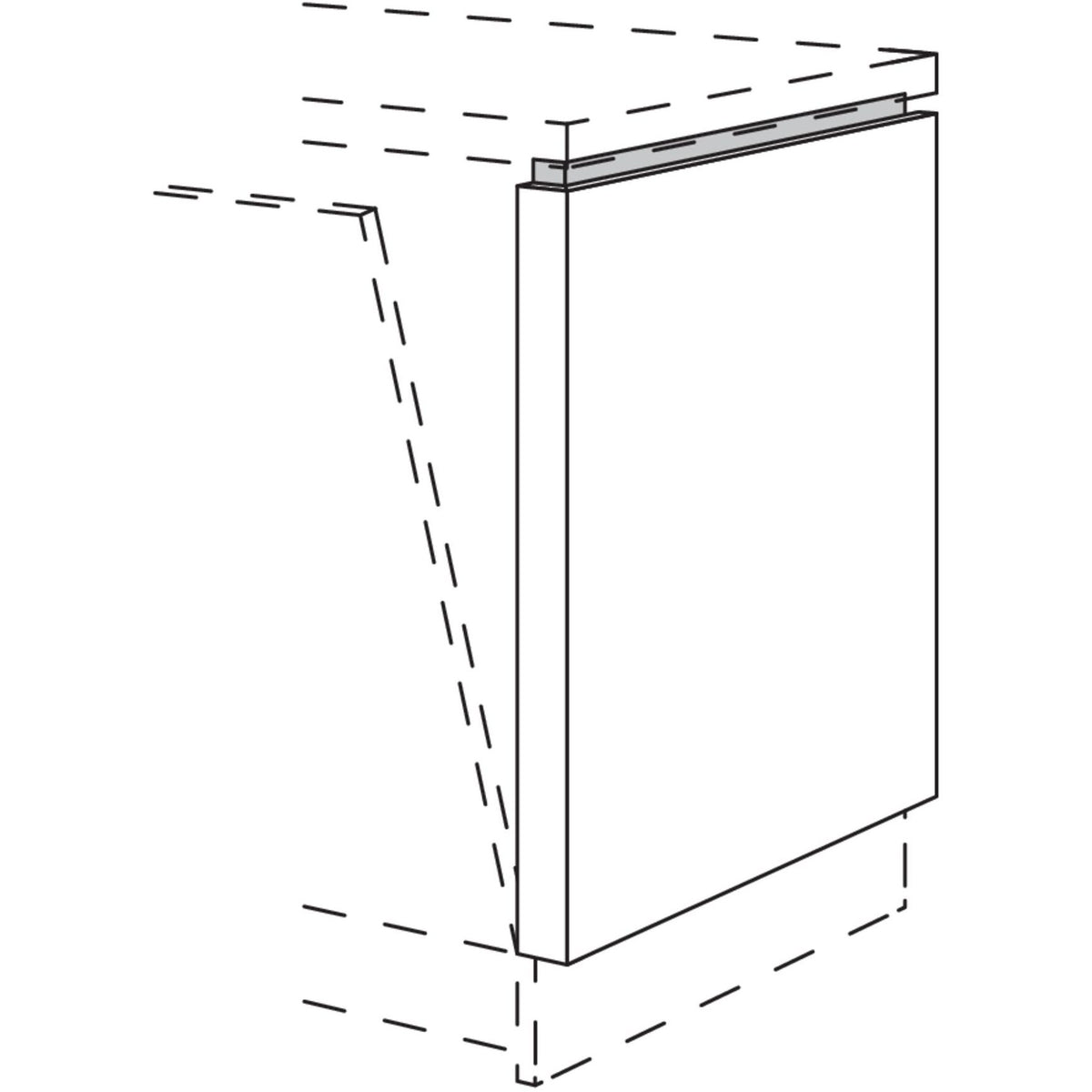 Nobilia Abschluss-Frontwange fuer vollintegrierte Geschirrspueler am Zeilenende NUWFG50-60 55953