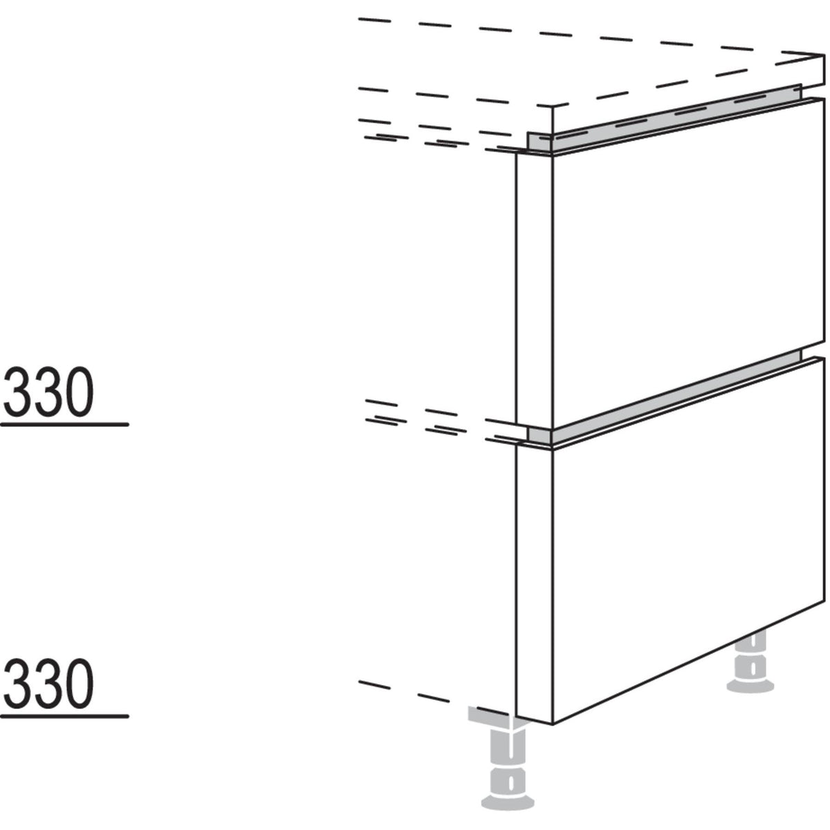 Nobilia Abschluss-Frontwange in geteilter Optik NUWFT50-60 55971
