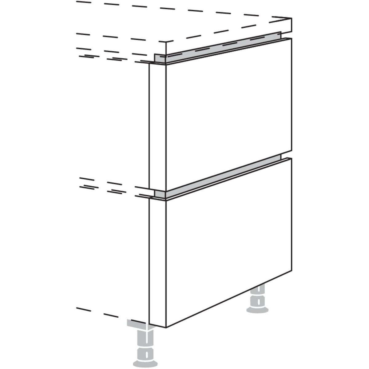 Nobilia Abschluss-Frontwange in geteilter Optik NUWFT50-60 55971