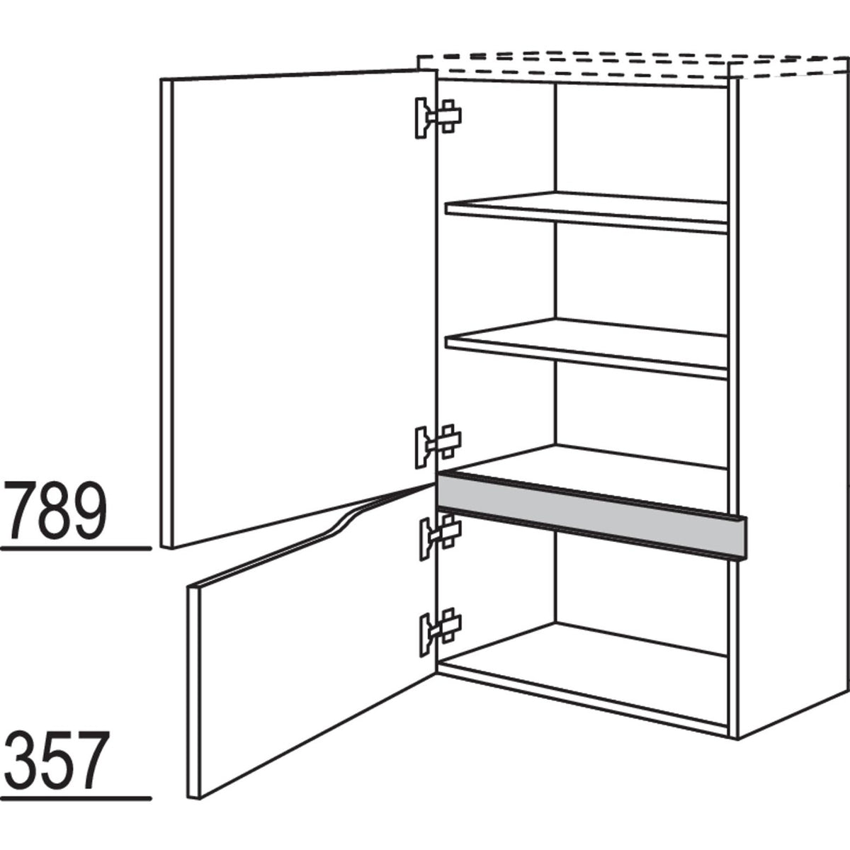 nobilia Abschluss-Midischrank Curve NBM2TAC60-115 67749