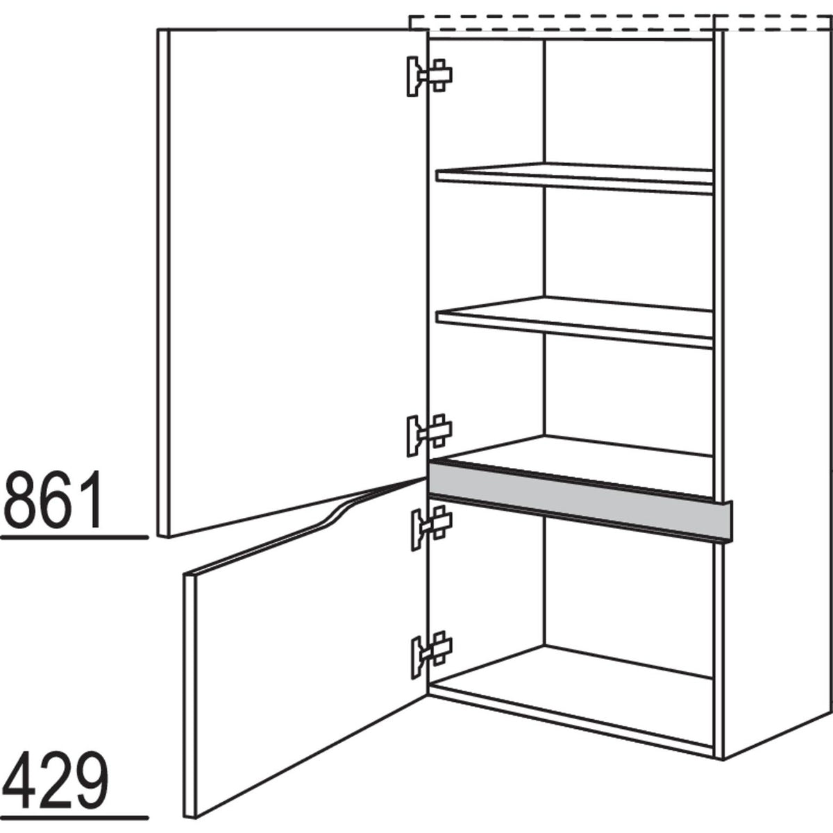 nobilia Abschluss-Midischrank Curve NBM2TAC60-130 67725