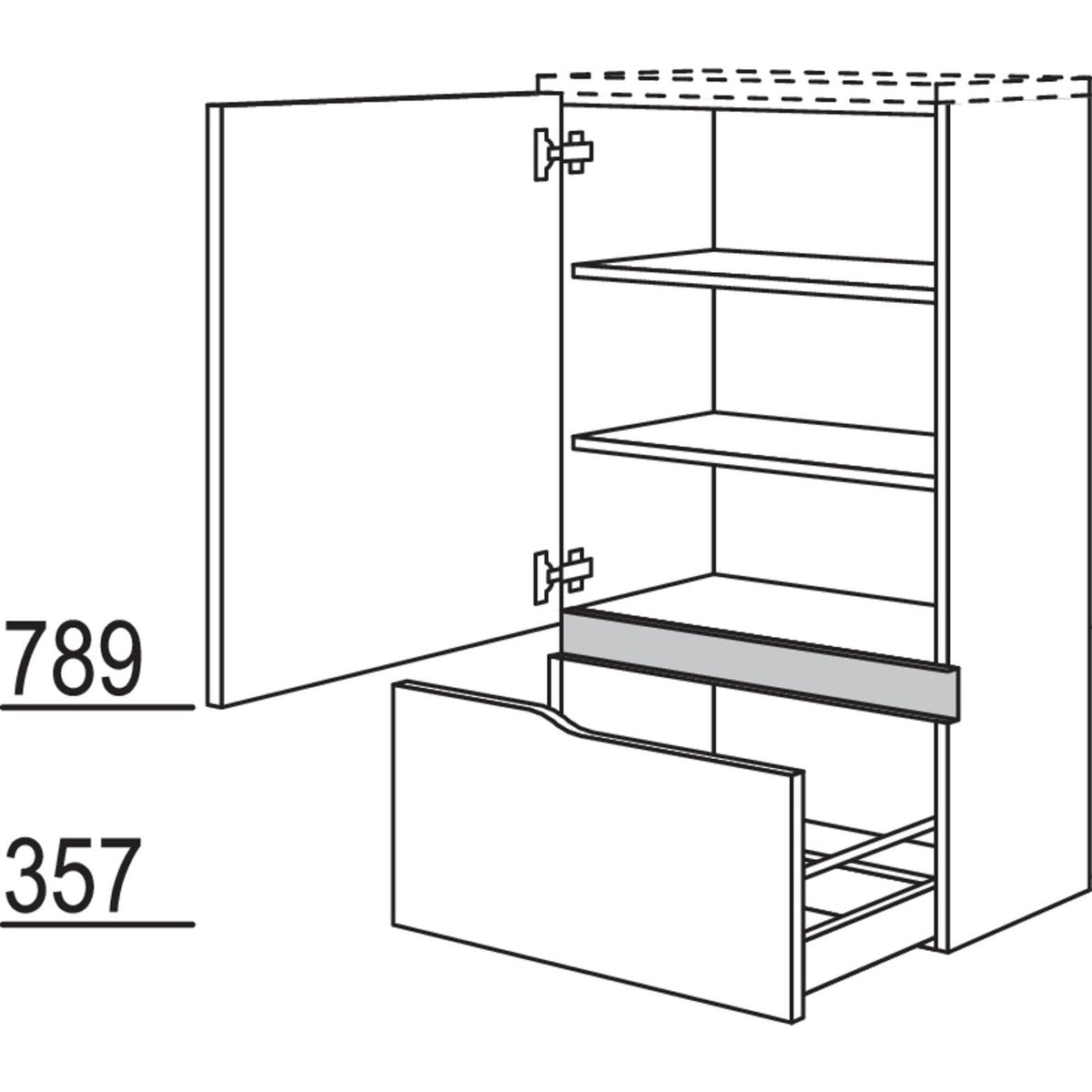 nobilia Abschluss-Midischrank Curve NBMAAC60-115 67742