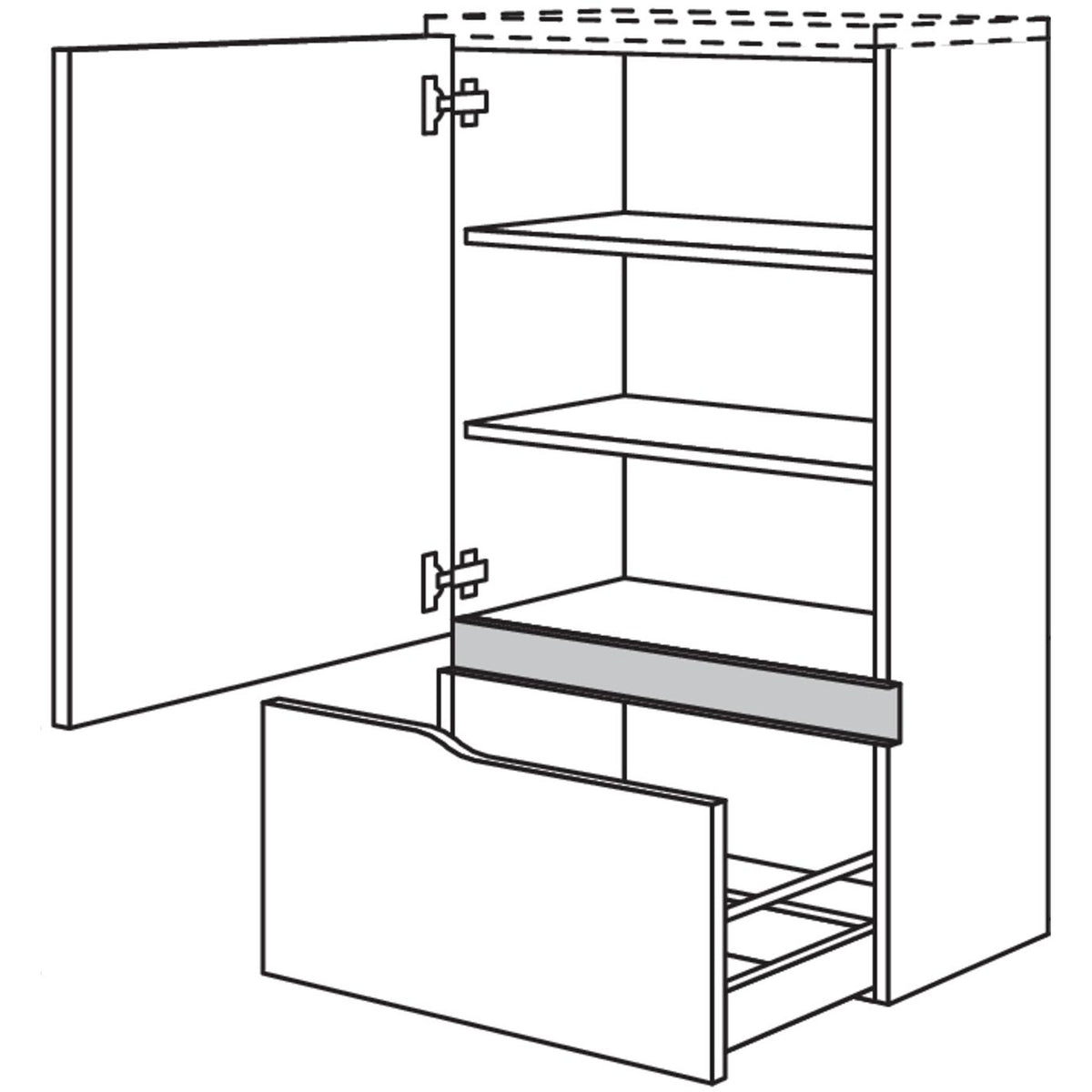 nobilia Abschluss-Midischrank Curve NBMAAC60-115 67742