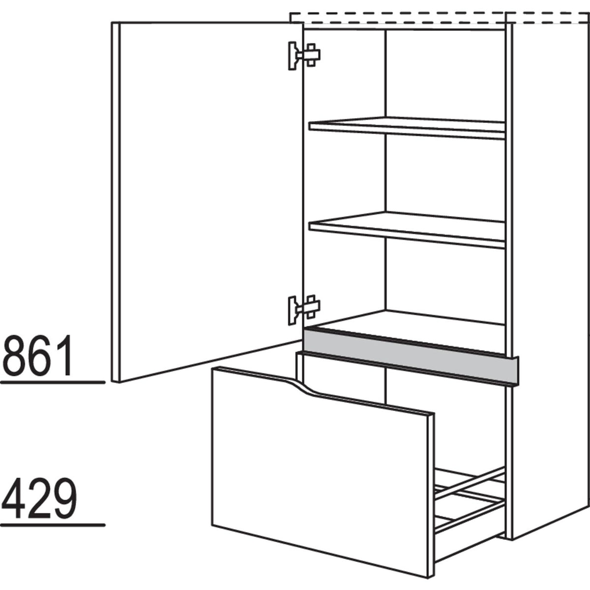 nobilia Abschluss-Midischrank Curve NBMAAC60-130 67732