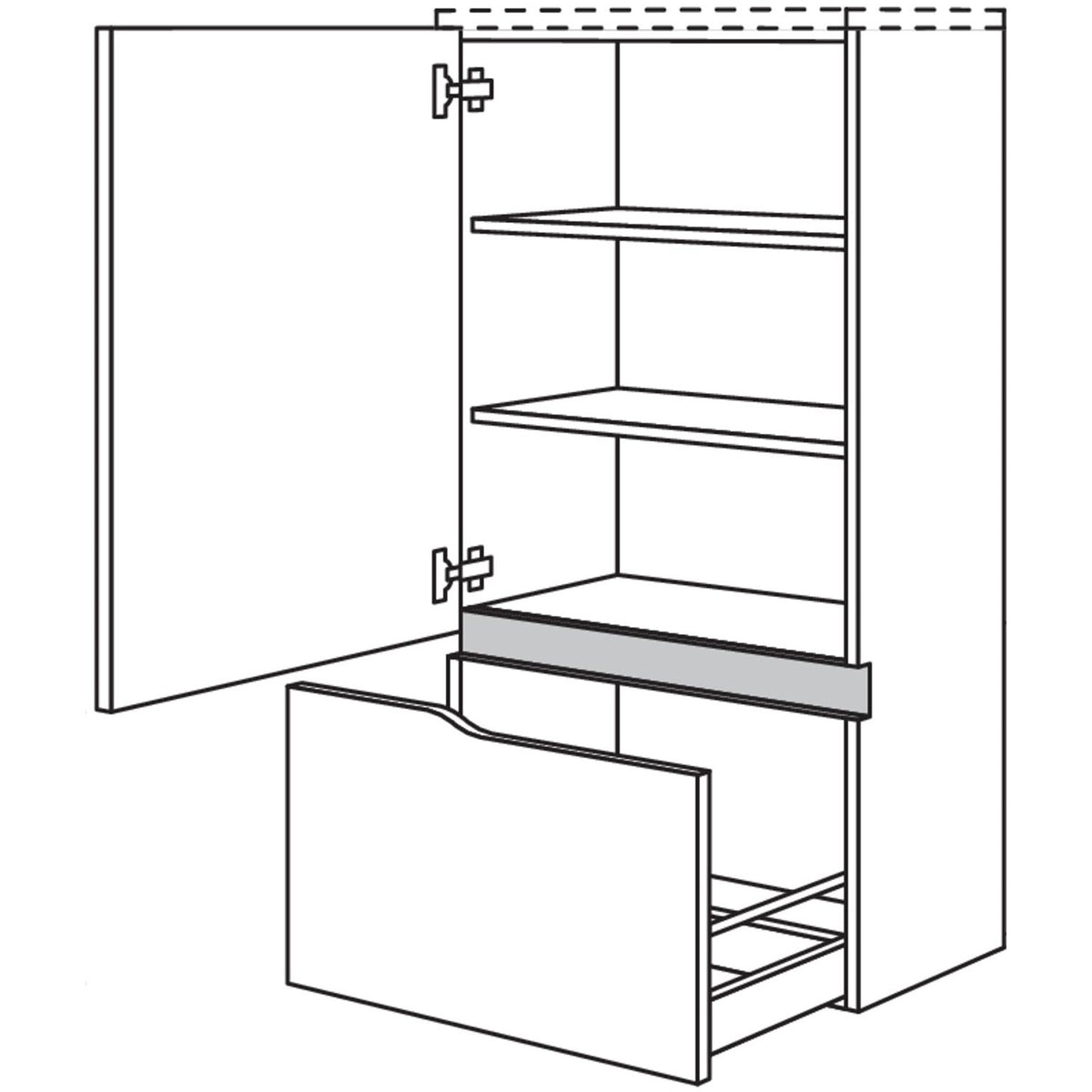 nobilia Abschluss-Midischrank Curve NBMAAC60-130 67732