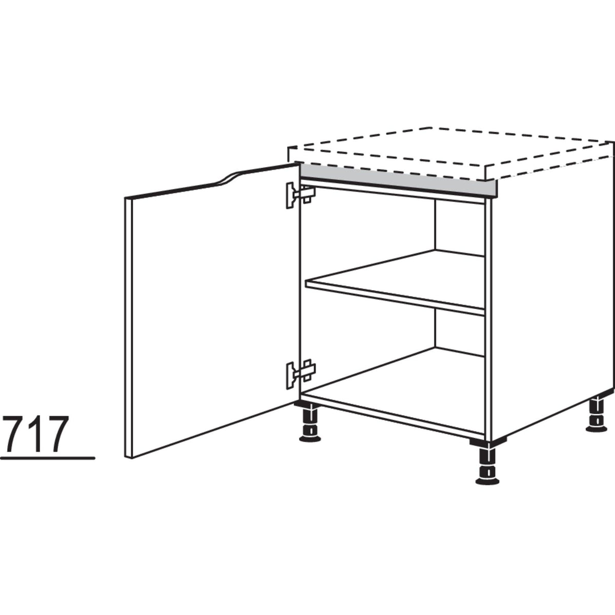 Nobilia Abschluss-Unterschrank Curve NUAC45 52030