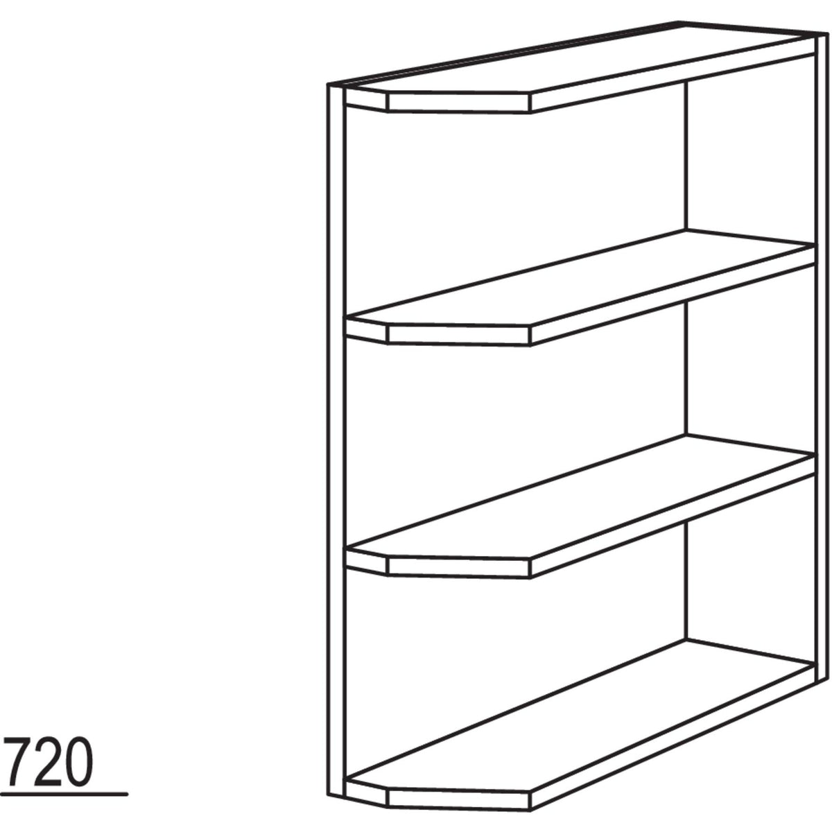 Nobilia Abschlussregal- diagonal URA18 20007