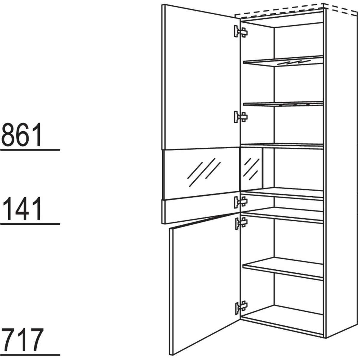 Nobilia Abschlussvitrine Boulevard VBA60-202 51973