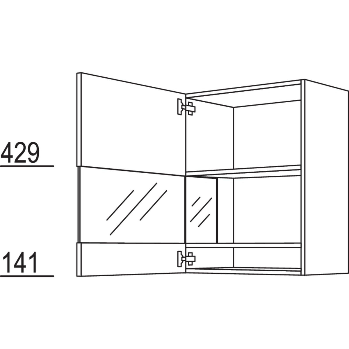 Nobilia Abschlussvitrine Boulevard WVBA50-3 40945