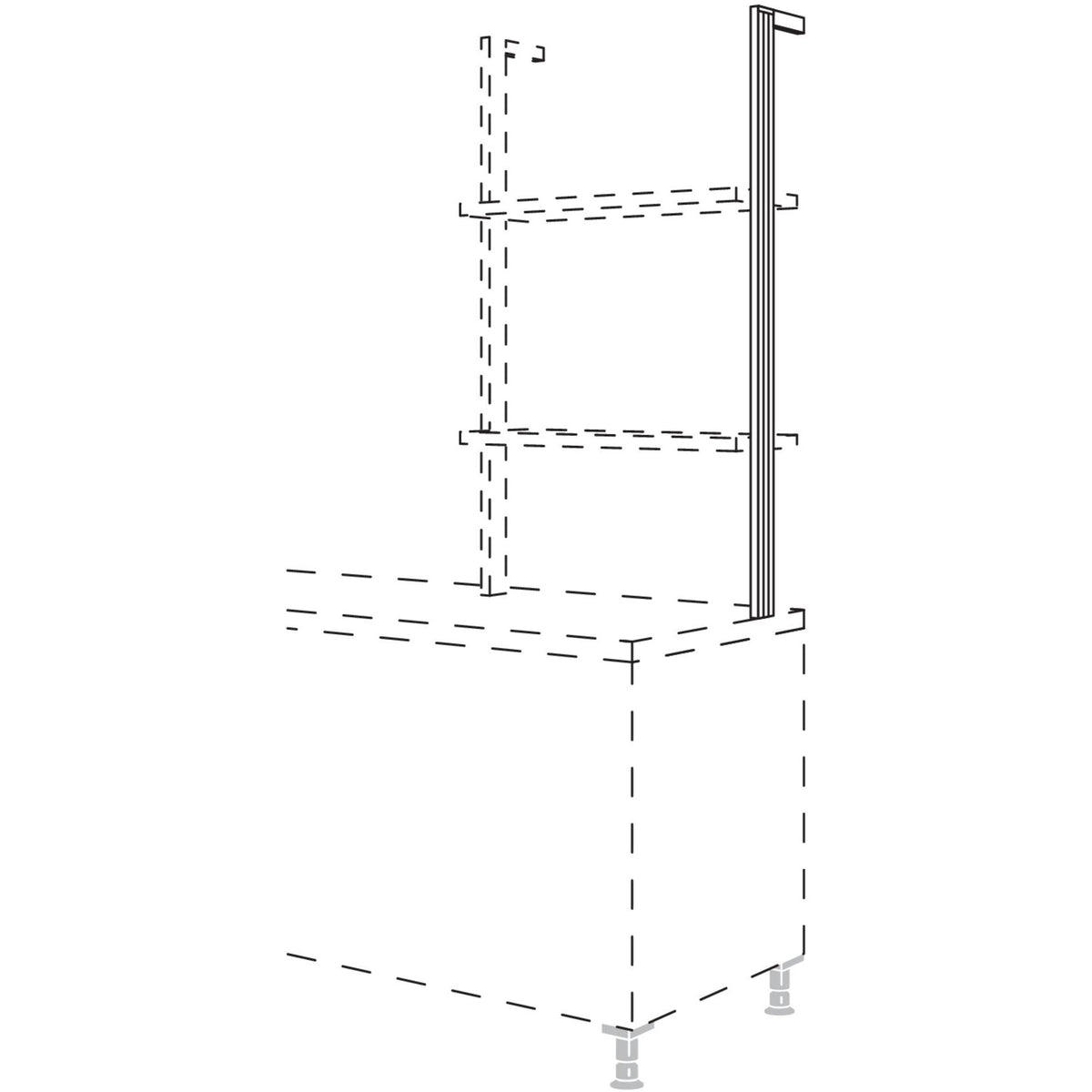 Nobilia Aluminiumstollen in Aufsatzschrankhoehe 1 ARS30-1 33943