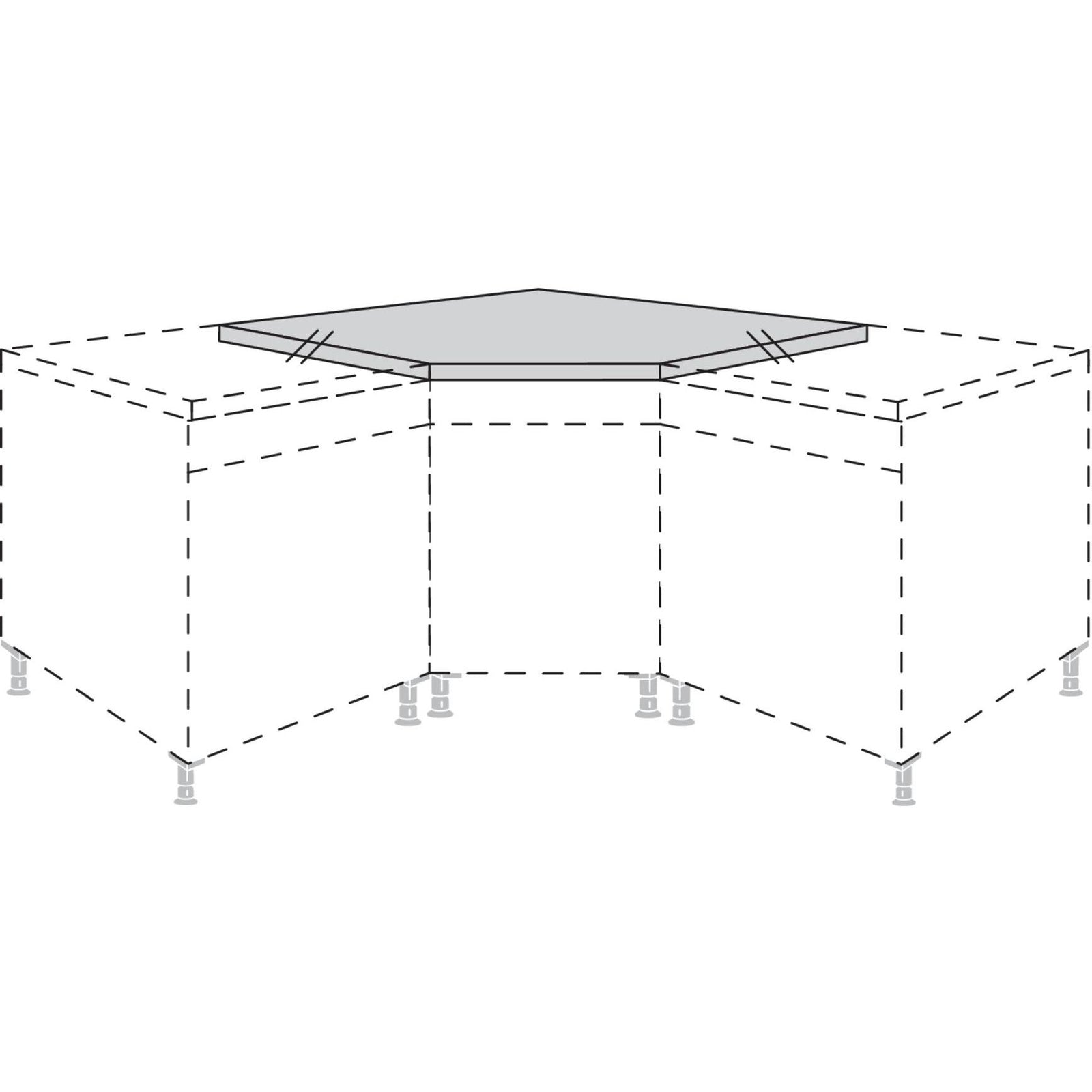 nobilia werkblad 135°-hoek, voor diagonaalonderkasten APNE105 105 cm