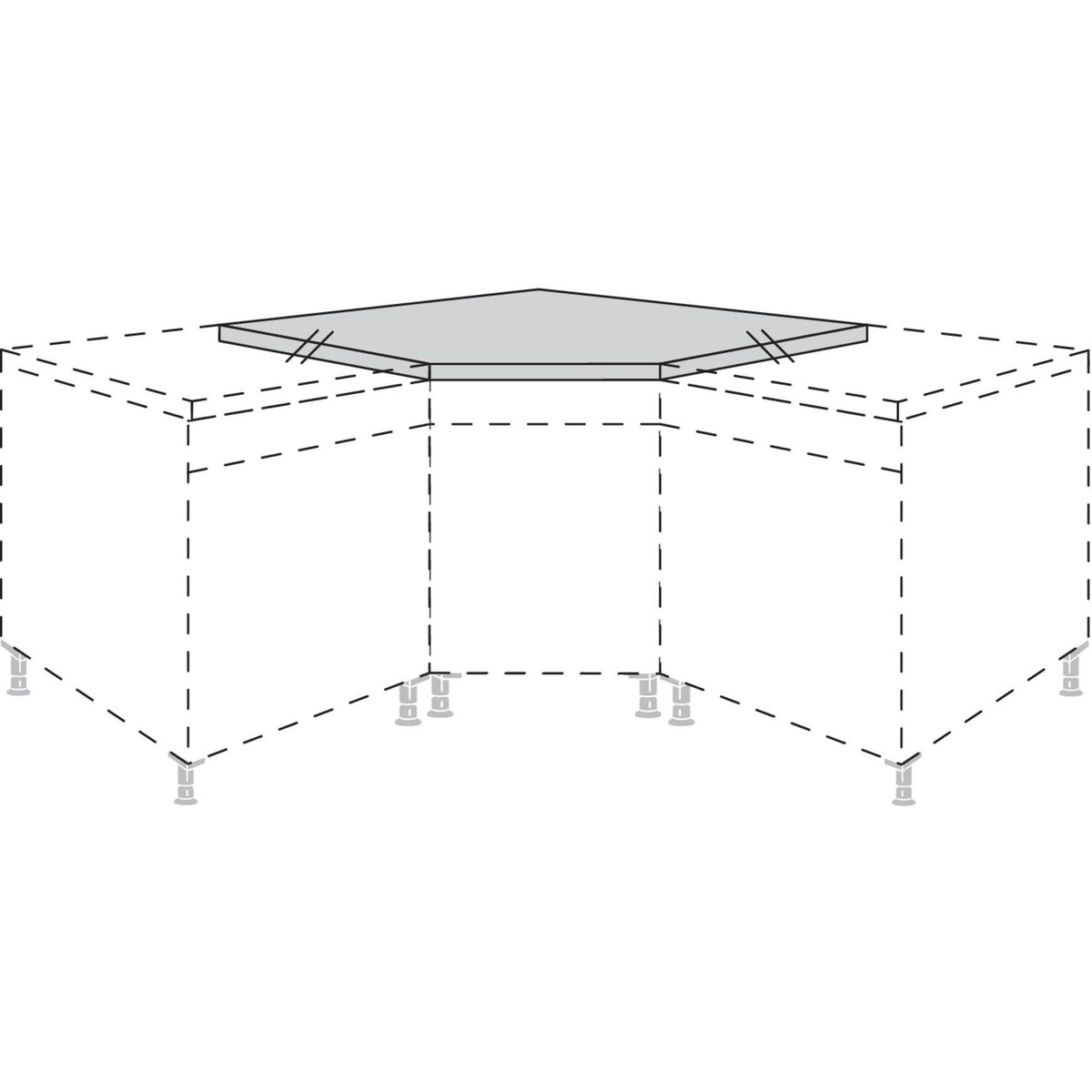 Nobilia Arbeitsplatte 135--Ecke- für Diagonal-Unterschränke APDE90 7465