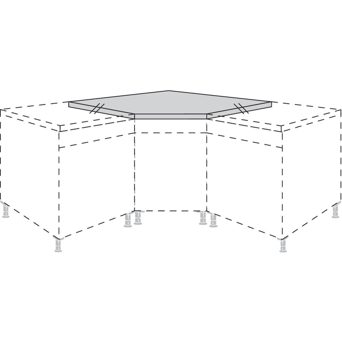Nobilia Arbeitsplatte 135--Ecke- fuer Diagonal-Unterschraenke APNE80 7418