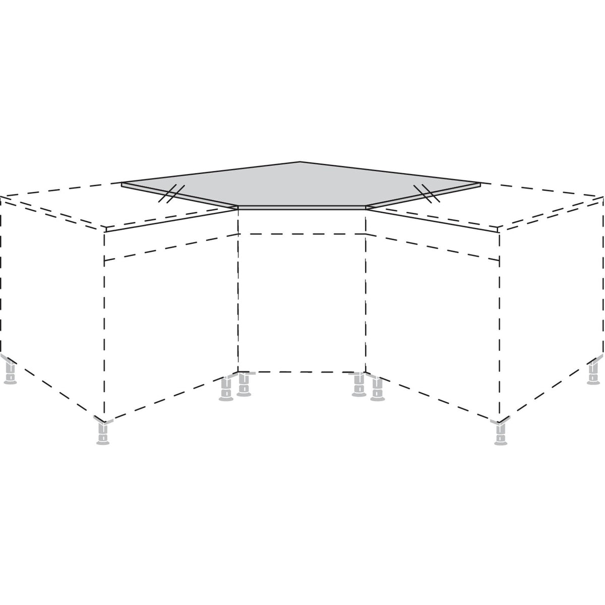 nobilia Arbeitsplatte APSLN Slim Line- 135--Ecke- fuer Diagonal-Unterschraenke APSLNE80 7888