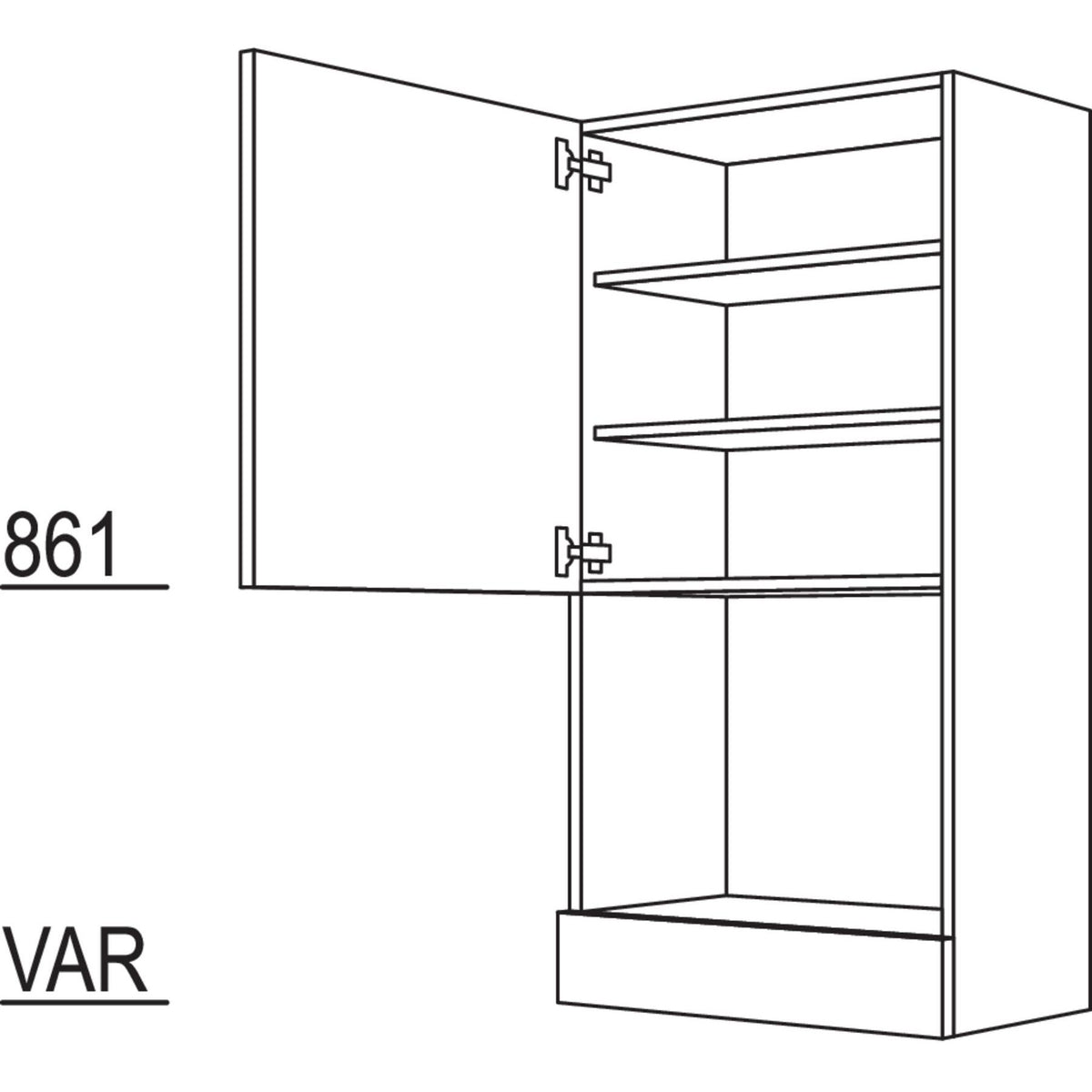 Nobilia Aufsatzschrank für Mikrowellengeräte AM60-3 52171