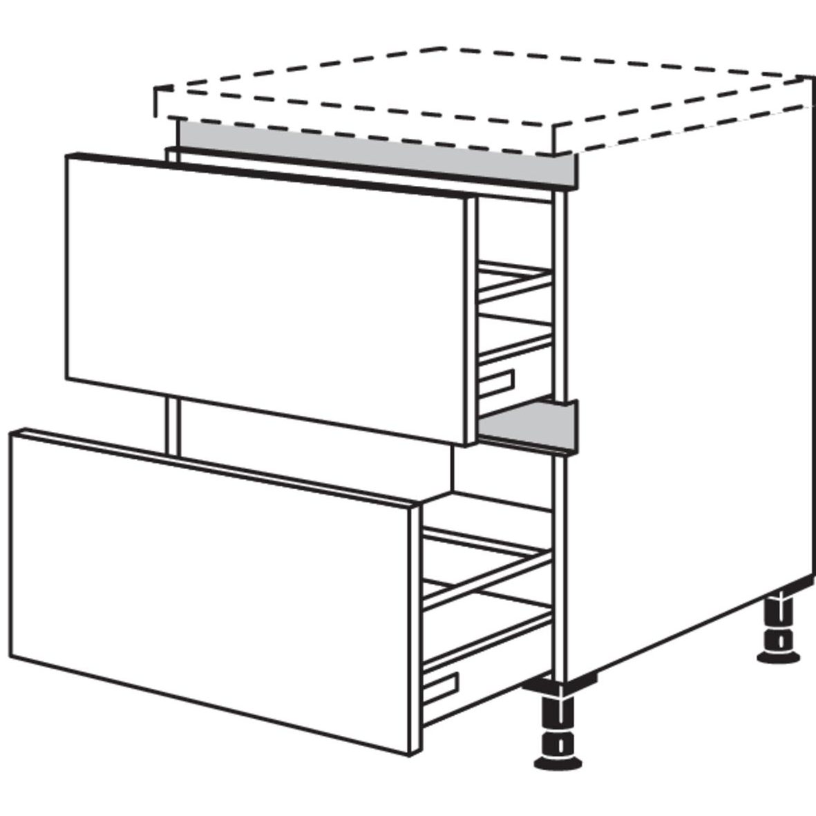 Handleless base cabinets nobilia LINE-N