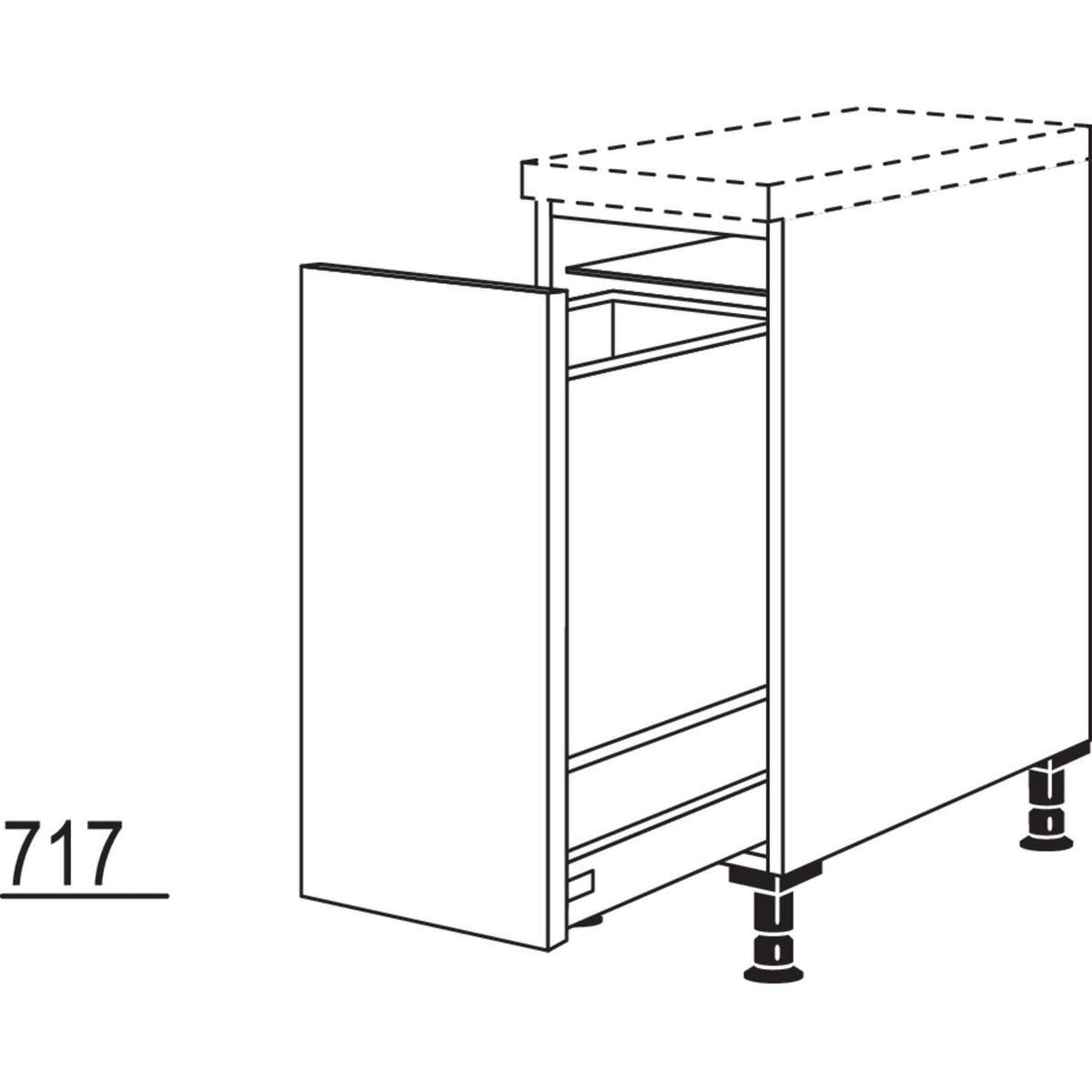 Nobilia Auszugschrank mit Wertstoffsammler UDAWS30 21138