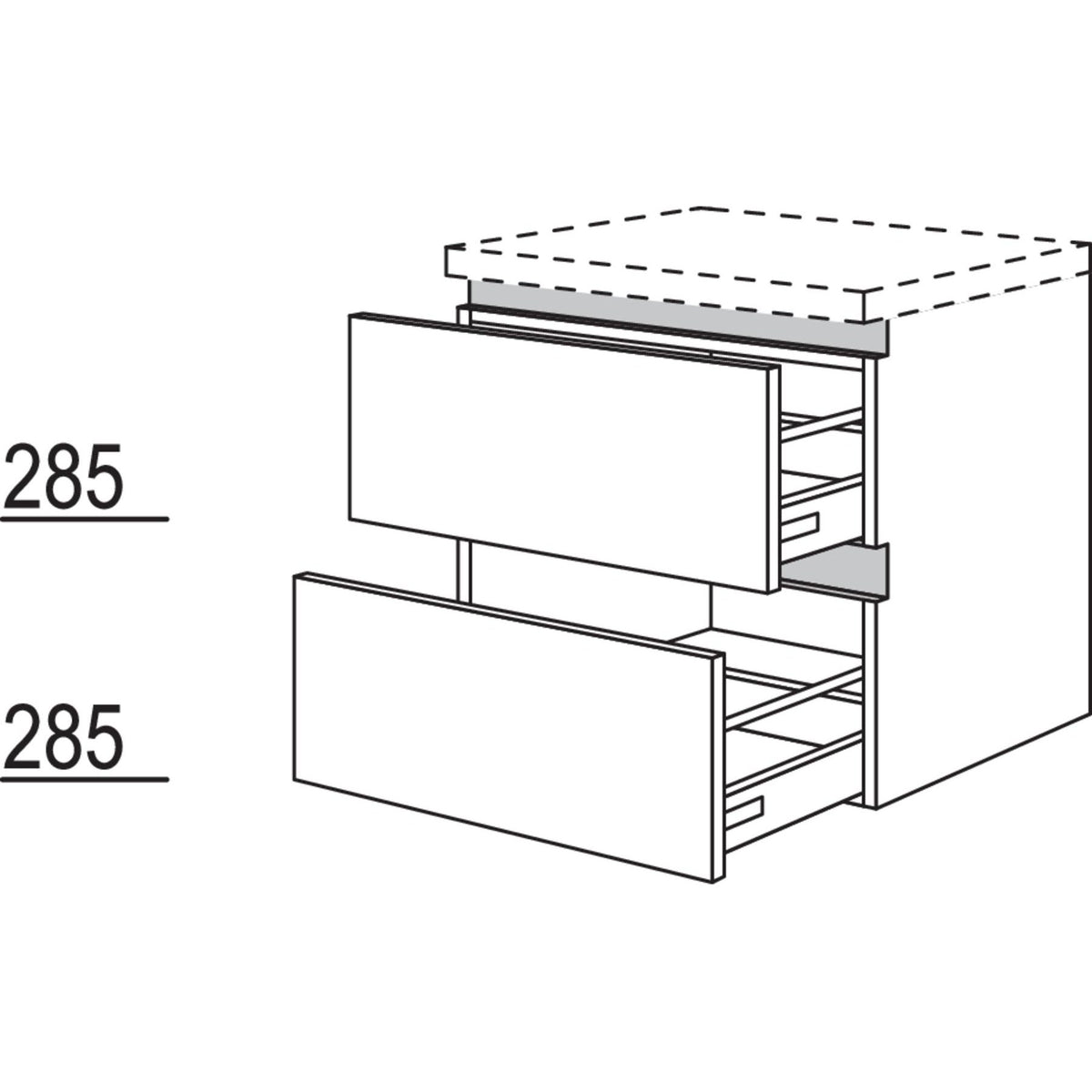 Nobilia Badezimmer-Auszugschrank NBU2A50-63 67624