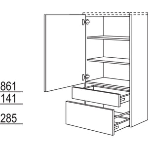 Nobilia Badezimmer-Midischrank BMSA45-130 2982