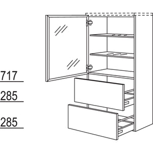 Nobilia Badezimmer-Midischrank Flat BMGF2A50-130 2998