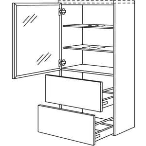 Nobilia Badezimmer-Midischrank Flat BMGF2A60-130 2999